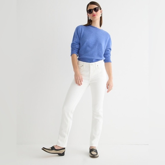 J. Crew White Denim Stretch Slim Straight Leg Jeans Size 27 / 29 - Picture 1 of 6